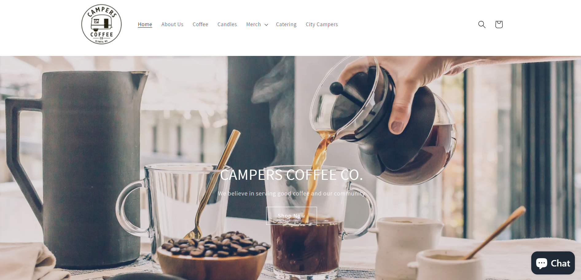 Campers Coffee Website